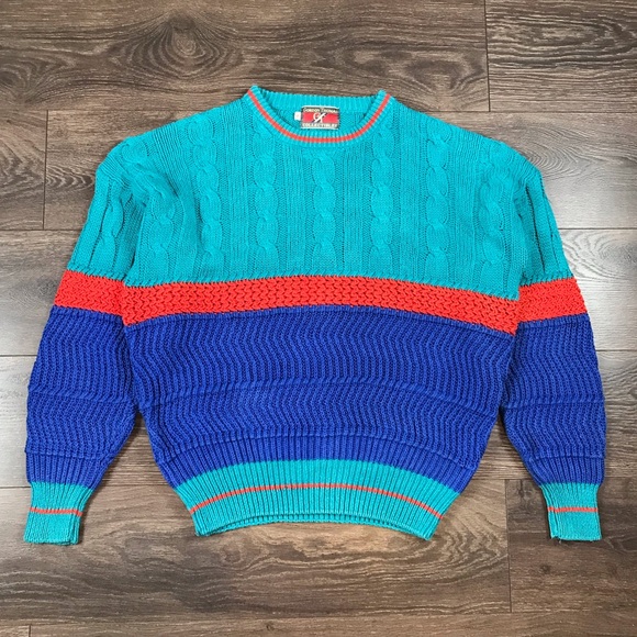 Gordon Thomas Collectibles Men’s Vintage 90’s 3D Knit Crewneck Sweater Size M - Picture 1 of 4